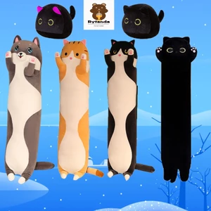 Rytanda Long Black Cat plush toy Mèo Đen Nhồi Bông Mềm Mại Dễ Thương Dùng Làm Quà Tặng Gấu bông đồ chơi sang trọng