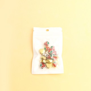 Set 10 Hạt Xỏ Lỗ Hình Trái Dâu Màu Đỏ Dễ Thương Dùng Để Làm Đồ Trang Sức Thủ Công / Vòng Đeo Tay / Vòng cổ