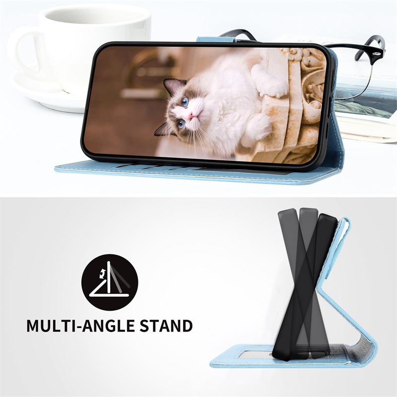 Flip Case Cho iPhone 13 12 Mini 11 Pro Max Bao Da Ví Đựng Thẻ Đứng Hoạt Hình Dễ Thương Vỏ Điện Thoại
