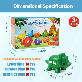 Bảng Chữ Cái / Số - Đồ Chơi Hai Mặt 13 abc Khủng Long Cho Trẻ Mẫu Giáo / Trẻ Mẫu Giáo / Bé Gái / Bé Trai / Bé Gái / Quà Tặng Giáng Sinh