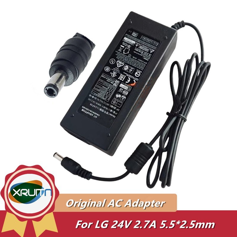 24V 2.7A 65W 5.5 * 2.5mm Chuyển Đổi AC Adapter LCAP23 LCAP38 Sạc Laptop Cho LG DC24V 26LS3700 22LS350S Màn Hình Nguồn Điện