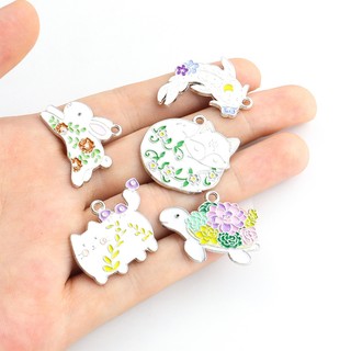 Bộ 10 Mặt Vòng cổ Hợp Kim Tự Làm Trang Sức Phong Cách ins Hình Động Vật Và Hoa Đáng Yêu