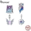 Bamoer Mặt Dây Chuyền Bạc sterling 925 Hình Bướm Mặt Trời Mắt Quỷ Màu Xanh Dương Tím Ma Thuật diy Sưu Tập Thế Giới Ma Thuật BSC935