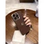 Ốp điện thoại màu nâu Camellia sang trọng có dây buộc cho iphone 16 15 Pro Max 14 Pro Max 13 Pro Max i13 13pro 11ProMax i11 X Xs Max 12Pro 12 Pro Max Vỏ bảo vệ