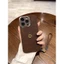 Ốp điện thoại màu nâu Camellia sang trọng có dây buộc cho iphone 16 15 Pro Max 14 Pro Max 13 Pro Max i13 13pro 11ProMax i11 X Xs Max 12Pro 12 Pro Max Vỏ bảo vệ