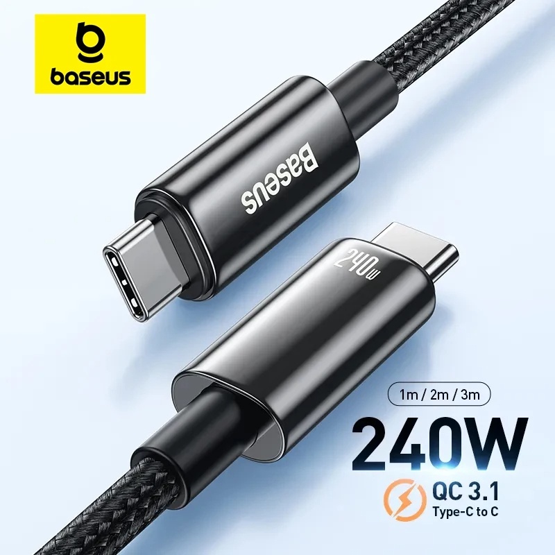 Baseus Dây Cáp Sạc usb Loại c 240w Cho iphone 15 pd3.1 realme samsung s23 macbook pc