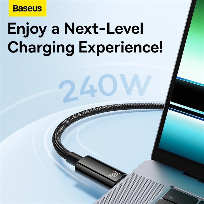 Ảnh Cáp Sạc Baseus  Dây Cáp Sạc Nhanh USB-C Loại C Type C 240w Cho iPp15 pd3.1 Realme Samsung S23 Mac PC 2