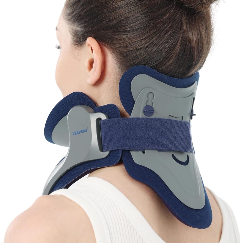 Ảnh Đai kéo dãn cổ VELPEAU, Nẹp cổ điều chỉnh bằng cách bơm hơi sử dụng cho nam và nữ, Dụng cụ kéo dãn cổ giúp giảm đau và giảm áp lực cột sống, dụng cụ chỉnh sửa tư thế cổ 1
