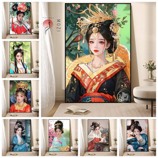 MOZI✨Vẻ đẹp phong cách cổ xưa 40*50cm tranh tô màu theo số nhân vật hoạt hình tranh số hoá anime tranh số hoá sơn acrylic  tranh số hóaTranh Sơn Dầu Trang Trí Tự Làm Hình Phong Cảnh Cổ Điển