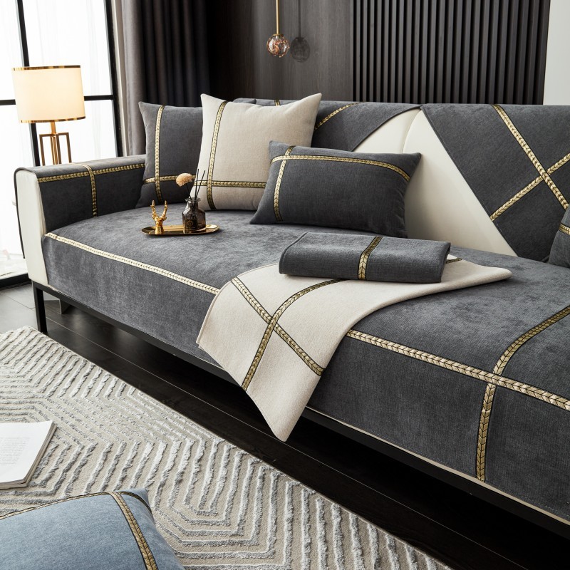 Vỏ Bọc Đệm Ghế sofa Da chenille Nhẹ Đơn Giản Hiện Đại Chống Trượt Phong Cách Bắc Âu