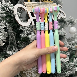 Bàn Chải Đánh Răng Lông Mềm 3 Mặt Với Lưỡi Cạo Hoàn Chỉnh Răng Và Chăm Sóc Kẹo Cao Su Cho Người Lớn