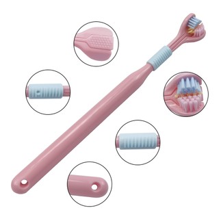 Bàn Chải Đánh Răng Lông Mềm 3 Mặt Với Lưỡi Cạo Hoàn Chỉnh Răng Và Chăm Sóc Kẹo Cao Su Cho Người Lớn
