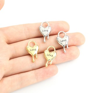 Set 10 Mặt Vòng cổ Hình Ổ Khóa Tình Yêu Bằng Hợp Kim Phong Cách vintage Cho Cặp Đôi diy