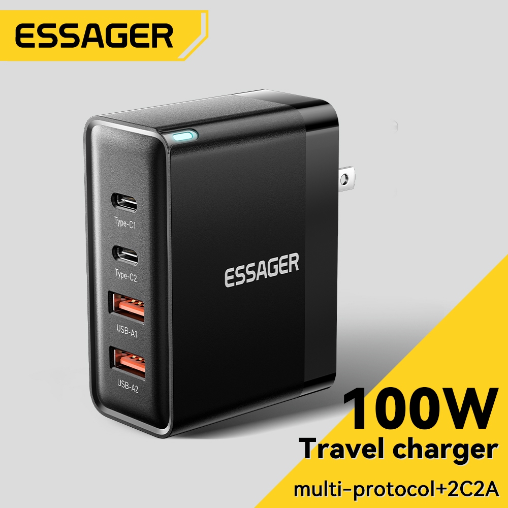 Củ Sạc Nhanh Essager QU GaN X 100W 2C + 2A Màu Trắng Đen | Shopee Việt Nam