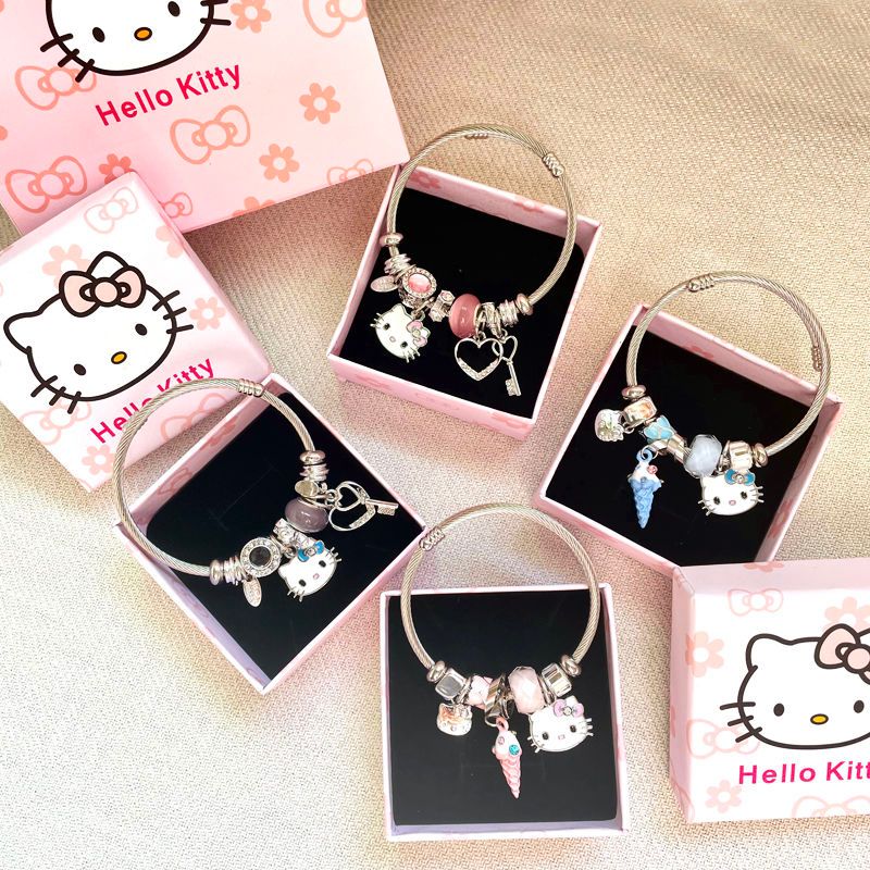 Vòng Tay Bạc 925 Hình hello kitty