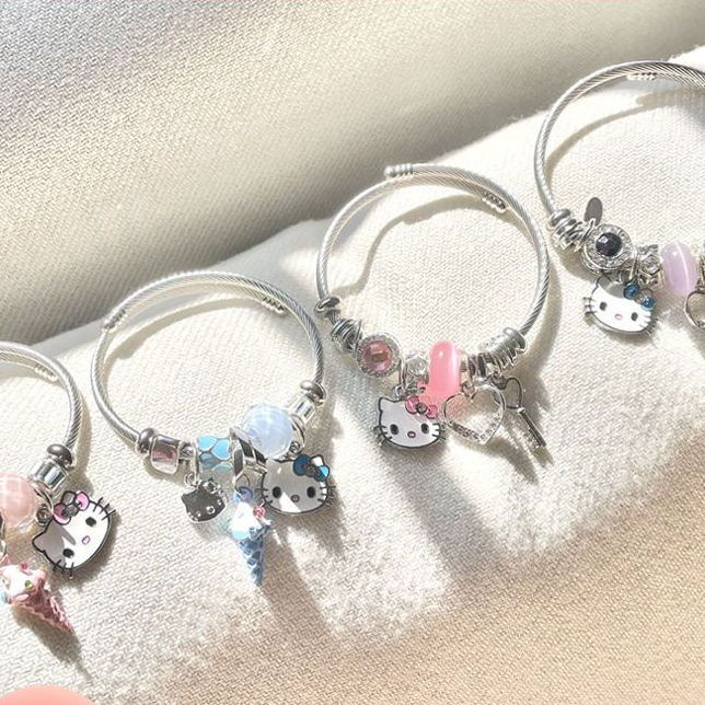 Vòng Tay Bạc 925 Hình hello kitty