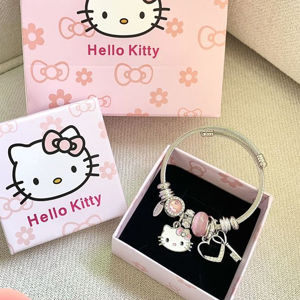 Vòng Tay Bạc 925 Hình hello kitty