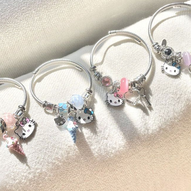 Vòng Tay Bạc 925 Hình hello kitty