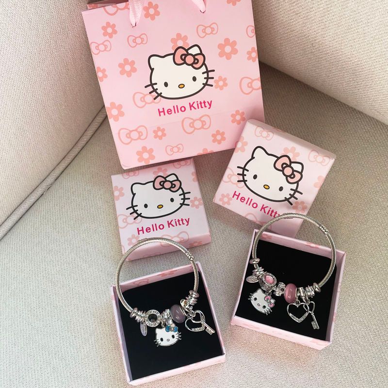 Vòng Tay Bạc 925 Hình hello kitty