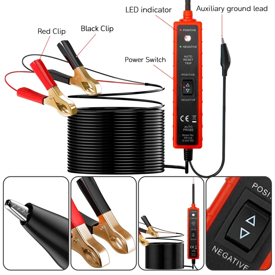 Mới Bút Thử Điện 6-24v dc Sang ac p50 Chuyên Dụng Cho Xe Hơi