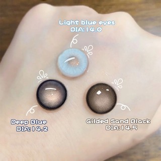 Yi TONG NIAN Kính áp tròng màu xanh cao cấp dành cho nữ mặc hàng ngày, mắt to tự nhiên 1 đôi / 2 miếng