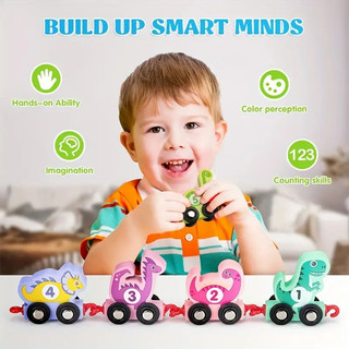 Bộ Đồ Chơi Xe Lửa Khủng Long Bằng Gỗ Dành Cho Trẻ Em 3-5 Tuổi / 2-3 4 Tuổi