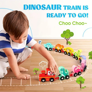 Bộ Đồ Chơi Xe Lửa Khủng Long Bằng Gỗ Dành Cho Trẻ Em 3-5 Tuổi / 2-3 4 Tuổi