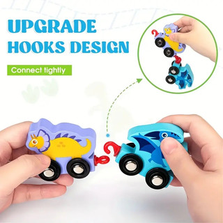 Bộ Đồ Chơi Xe Lửa Khủng Long Bằng Gỗ Dành Cho Trẻ Em 3-5 Tuổi / 2-3 4 Tuổi