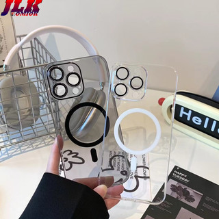 [JLK] Ốp lưng điện thoại từ tính siêu mỏng trong suốt có kính bảo vệ ống kính cho iPhone 17 Air 16 15 14 Plus 13 12 Pro Max Chống va đập vỏ cứng