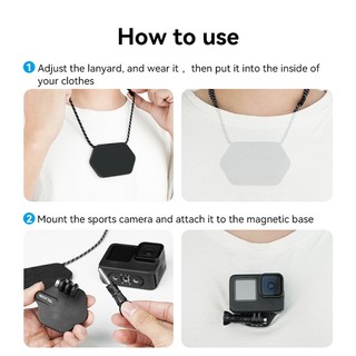 Giá đỡ cổ máy ảnh từ tính TELESIN Giá đỡ treo Giá đỡ phát hành nhanh cho máy ảnh hành động GoPro / DJI OSMO 360 5 4 3 insta360 X5 X4 X3 / ONE X2 / RS / GO 3