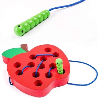 Đồ Chơi Xỏ Chỉ Bằng Gỗ Hình Trái Cây Cho Bé