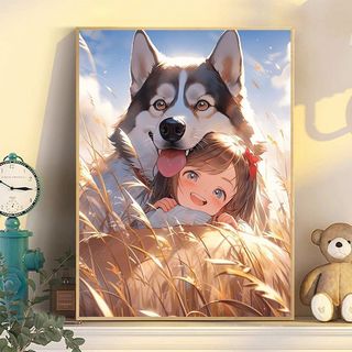 MOZI tranh tô màu theo số 40x50cm nhân vật hoạt hình sơn dầu acrylic trang trí