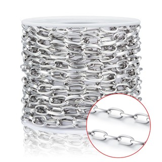 Dây Xích Cáp Thép Không Gỉ Cho Trang Sức Làm Phụ Kiện Hình Bầu Dục Liên Kết Vòng Cổ Nam Nữ Vòng Tay DIY Quyến Rũ Đồ Dùng Thủ Công