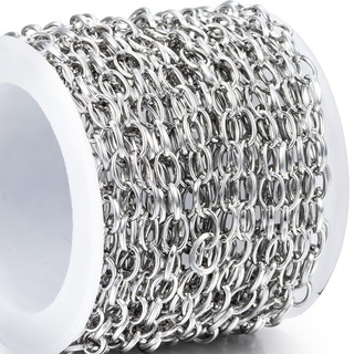 Dây Xích Cáp Thép Không Gỉ Cho Trang Sức Làm Phụ Kiện Hình Bầu Dục Liên Kết Vòng Cổ Nam Nữ Vòng Tay DIY Quyến Rũ Đồ Dùng Thủ Công
