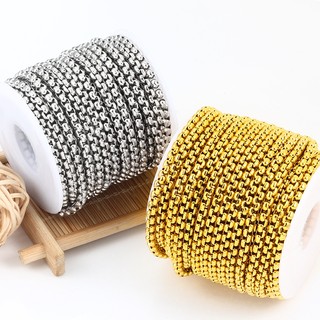 1 Mét Dây Thép Không Gỉ Để Trang Sức Làm Phụ Kiện Vuông Vòng Cổ Ngọc Trai DIY Quyến Rũ Vàng Liên Kết Vòng Tay Đồ Thủ Công