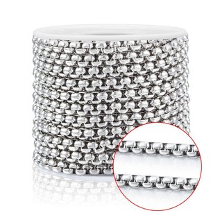 1 Mét Dây Thép Không Gỉ Để Trang Sức Làm Phụ Kiện Vuông Vòng Cổ Ngọc Trai DIY Quyến Rũ Vàng Liên Kết Vòng Tay Đồ Thủ Công