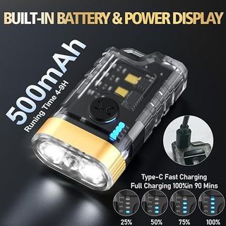 Đèn Pin mini Ánh Sáng Đen 365nm uv 1500lm Có Thể Sạc Lại Kèm Móc Khóa Nam Châm 9 Chế Độ Đèn Pin ipx5 Bỏ Túi Tiện Dụng