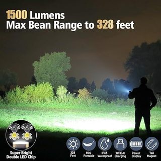 Đèn Pin mini Ánh Sáng Đen 365nm uv 1500lm Có Thể Sạc Lại Kèm Móc Khóa Nam Châm 9 Chế Độ Đèn Pin ipx5 Bỏ Túi Tiện Dụng