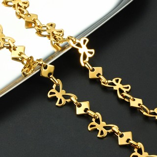 18K Vàng Đánh Bóng Bướm Thép Không Gỉ Dây Chuyền Vòng Cổ Vòng Tay DIY Trang Sức Làm Phụ Kiện