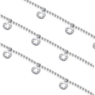 1 Mét Thép Không Gỉ Hạt Chuỗi Ngôi Sao Liên Kết Dây Xích Cho DIY Jewerly Làm Phụ Kiện Vòng Cổ Vòng Tay Mới Nhất Chiều Rộng 1.5 Mm