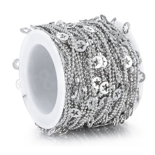 1 Mét Thép Không Gỉ Hạt Chuỗi Ngôi Sao Liên Kết Dây Xích Cho DIY Jewerly Làm Phụ Kiện Vòng Cổ Vòng Tay Mới Nhất Chiều Rộng 1.5 Mm