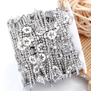 1 Mét Thép Không Gỉ Hạt Chuỗi Ngôi Sao Liên Kết Dây Xích Cho DIY Jewerly Làm Phụ Kiện Vòng Cổ Vòng Tay Mới Nhất Chiều Rộng 1.5 Mm