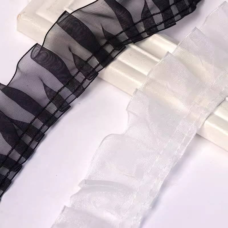 1 Mét Ren Xếp Ly Ren Phụ Kiện DIY Handmade Cho Phong Cách Gothic Quần Áo Nữ TJ7473