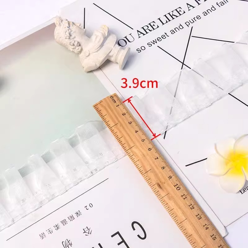 1 Mét Ren Xếp Ly Ren Phụ Kiện DIY Handmade Cho Phong Cách Gothic Quần Áo Nữ TJ7473