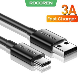Cáp dữ liệu sạc nhanh Rocoren USB Type C 3A USB C cho Xiaomi Mi Redmi Note Samsung S23 S22 S21