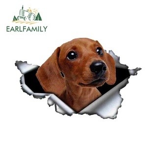 EARLFAMILY 13cm Thú Vị Chó Xe Dán Tắc Xước Xe Máy Phía Sau Kính Chắn Gió Laptop Vinyl Decal Chống Thấm Nước Phụ Kiện Xe Hơi