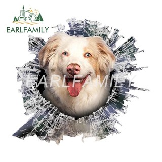 EARLFAMILY 13cm Thú Vị Chó Xe Dán Tắc Xước Xe Máy Phía Sau Kính Chắn Gió Laptop Vinyl Decal Chống Thấm Nước Phụ Kiện Xe Hơi