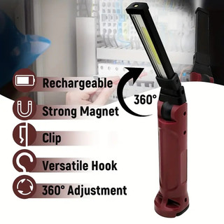 Đèn led Làm Việc Sạc Được 5 Chế Độ 360 Độ Với Đế Nam Châm° Đèn Pin Cảnh Báo Siêu Sáng Có Thể Điều Chỉnh Dùng Khi Đi Cắm Trại / Sửa Chữa Xe Hơi