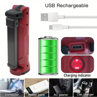 Đèn led Làm Việc Sạc Được 5 Chế Độ 360 Độ Với Đế Nam Châm° Đèn Pin Cảnh Báo Siêu Sáng Có Thể Điều Chỉnh Dùng Khi Đi Cắm Trại / Sửa Chữa Xe Hơi