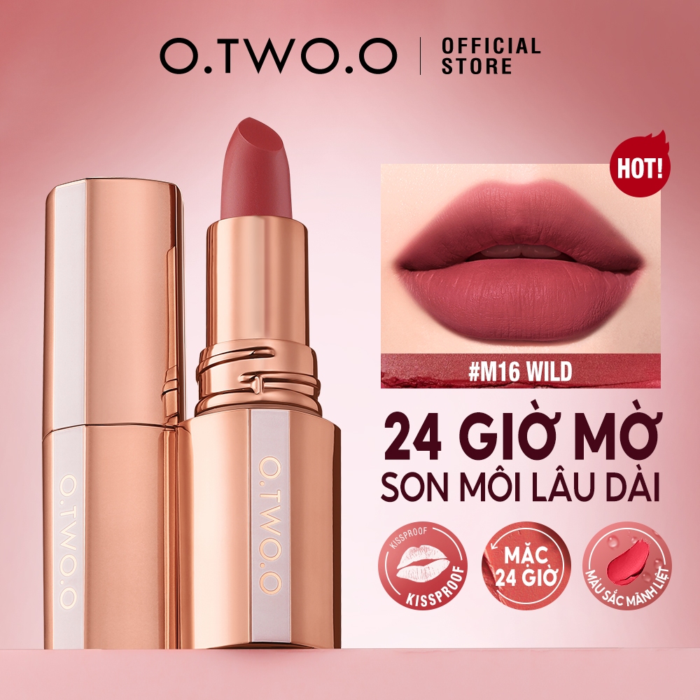Đánh Giá Son Môi 24h O.TWO.O: Lì Mịn, Lâu Trôi, Chống Dính Cốc & Khẩu Trang
